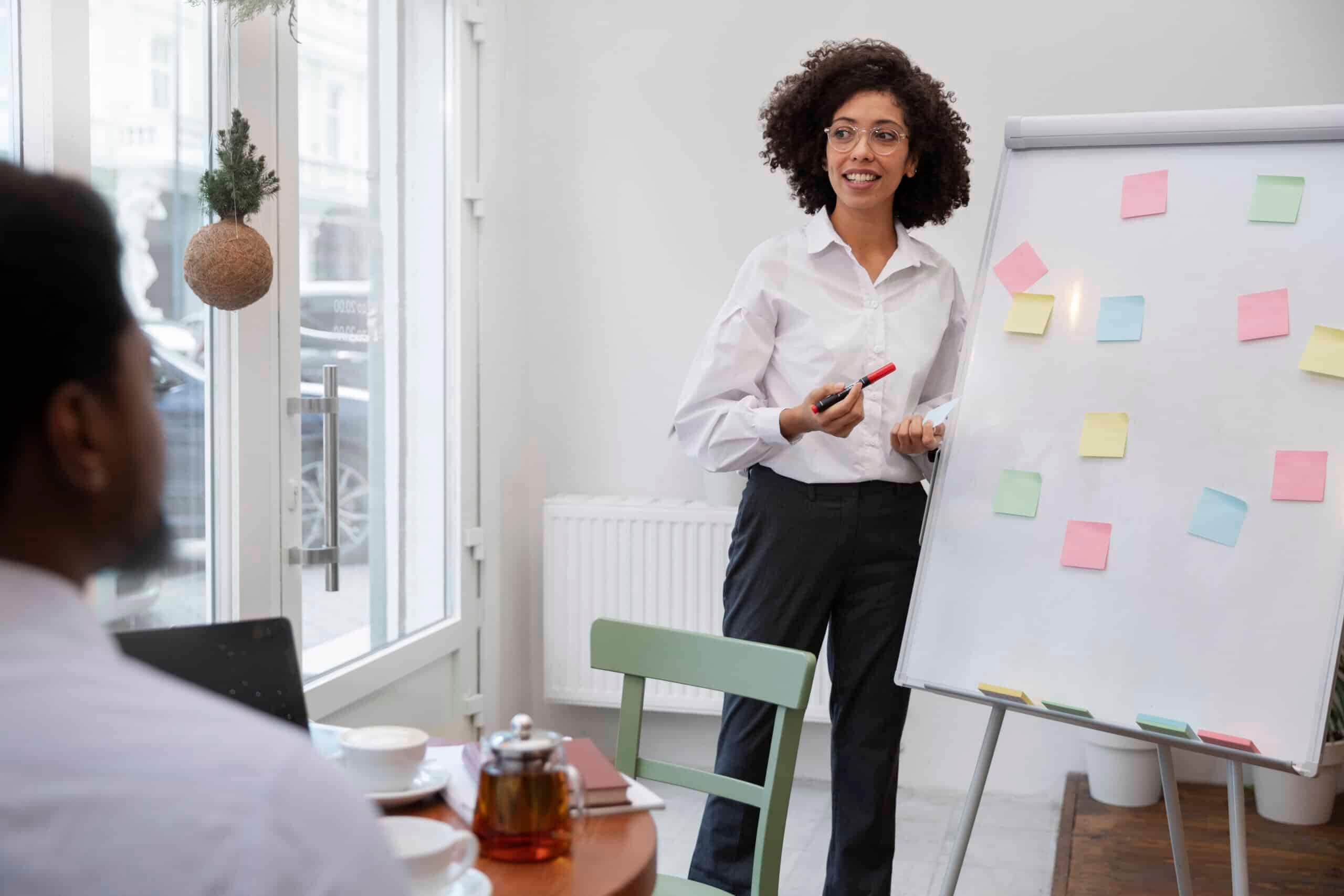 A professional with effective public speaking skills