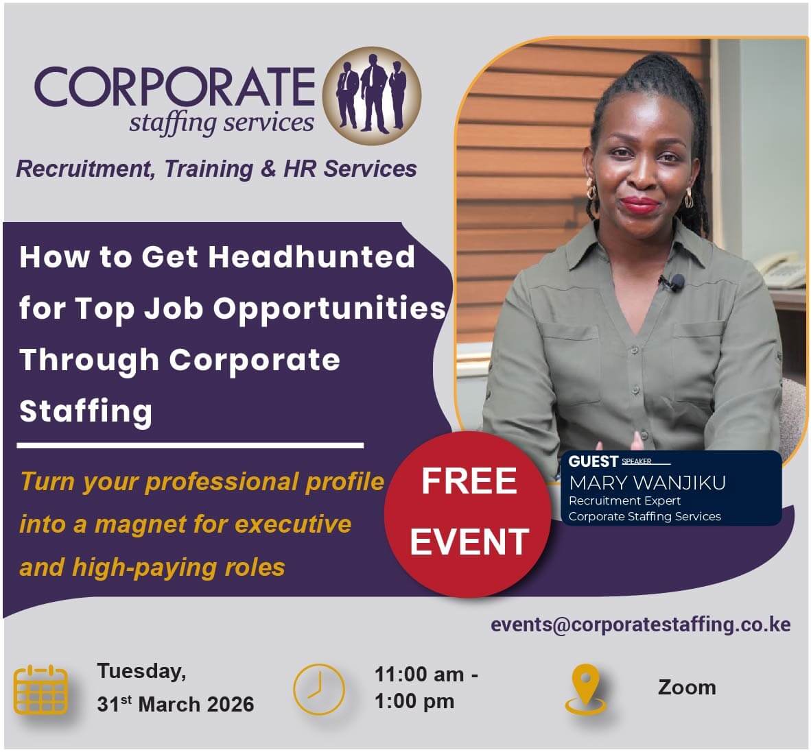 How To Get Headhunted For Top Job Opportunities Through Corporate Staffing (Free Online Event) 31st March 2026