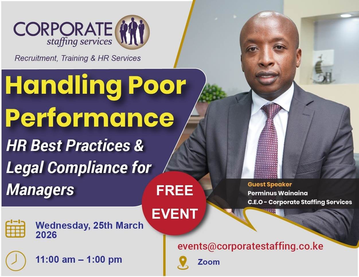 Handling Poor Performance – HR Best Practices & Legal Compliance (Free Online) 25th March 2026