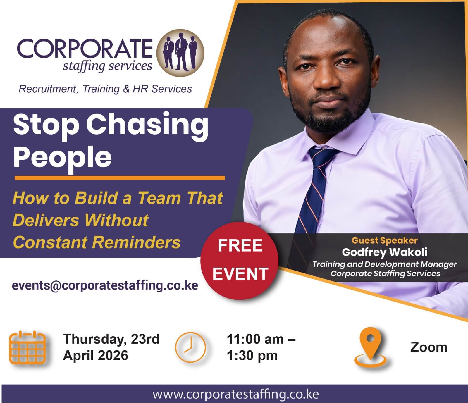 Stop Chasing People: How to Build a Team That Delivers Without Constant Reminders (Free Online) 23rd April 2026